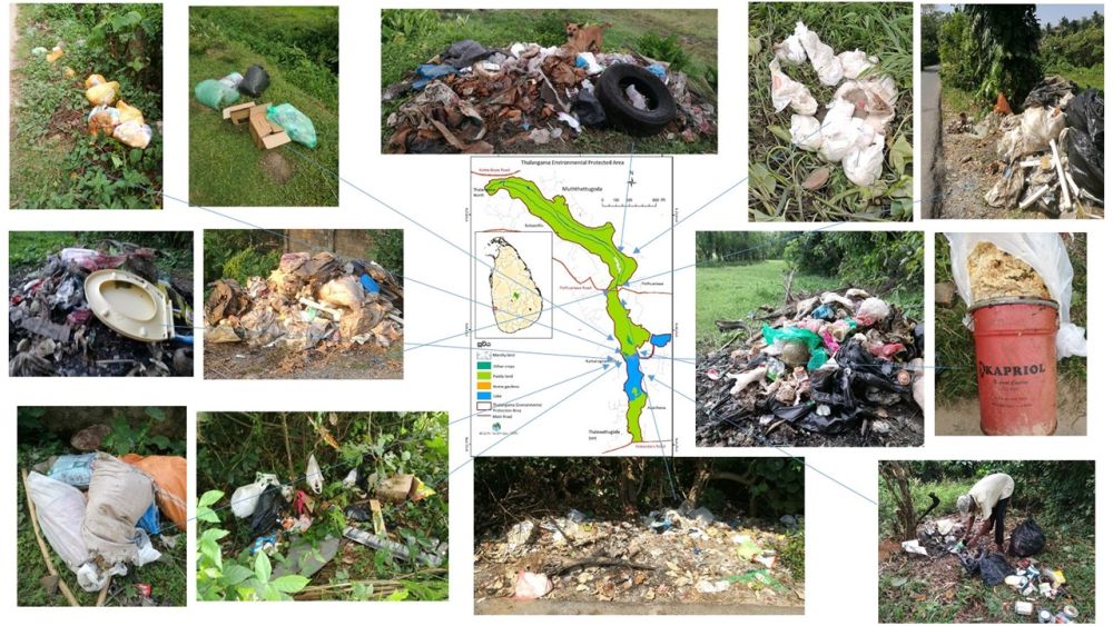 Examples of waste removed from various locations of the Thalangama Environmental Protection Area 